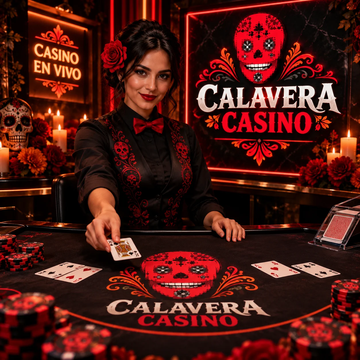 Calavera Casino en vivo con mesas de Evolution